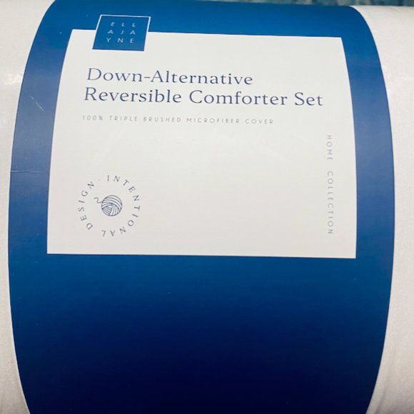 NWT Reversible Brushed Microfiber Down-Alternative Comforter & Sham Set - Twin - Picture 10 of 11